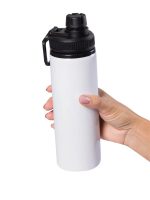 Garrafa de Alumínio Tampa Emborrachada - 750ml - Branca - Personalizada