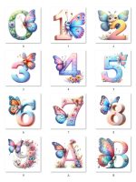 Pack Alfabeto Floral Borboletas de A a Z, 0 a 9